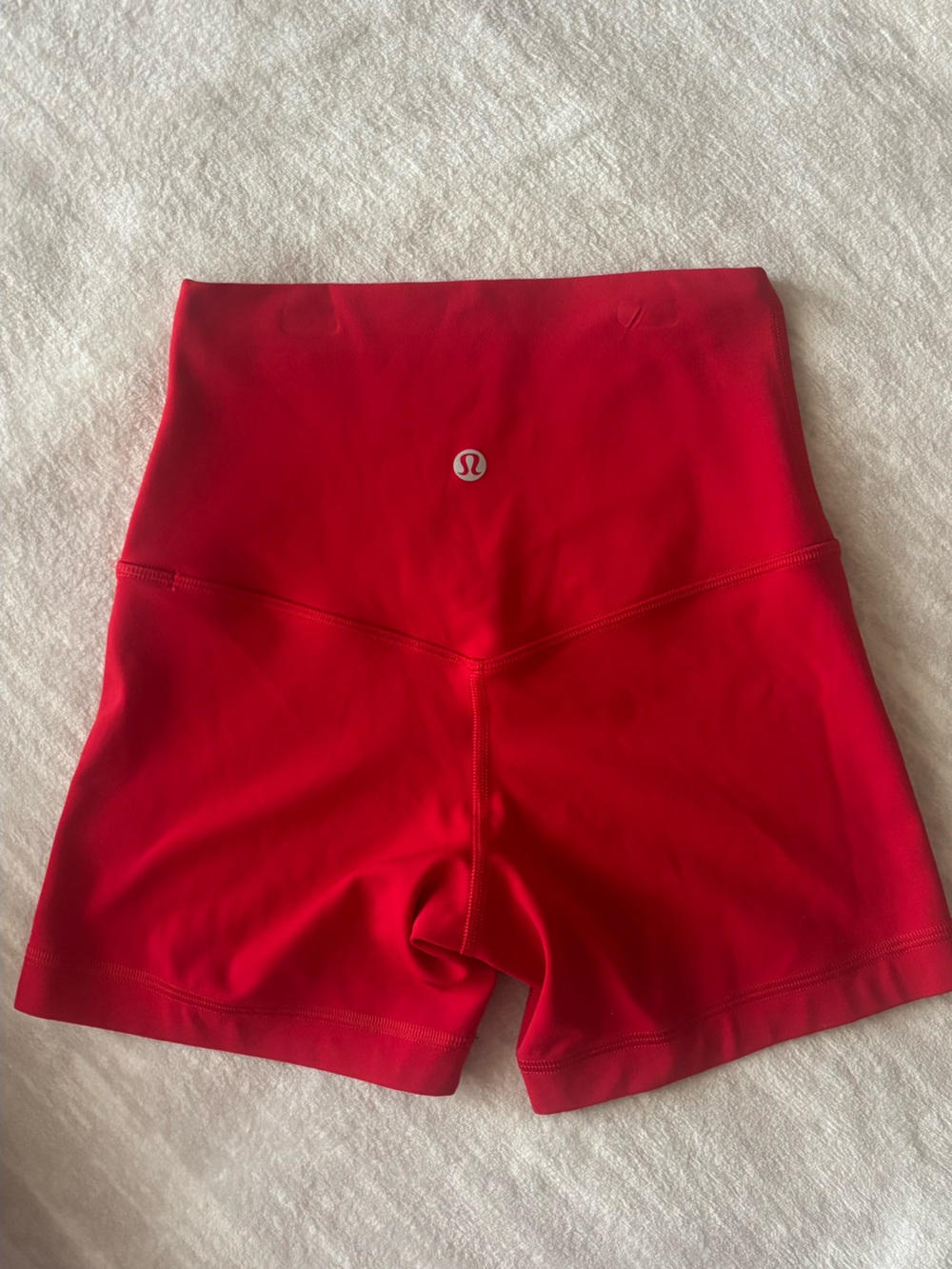 Lululemon Oxford Red 4” Biker Shorts